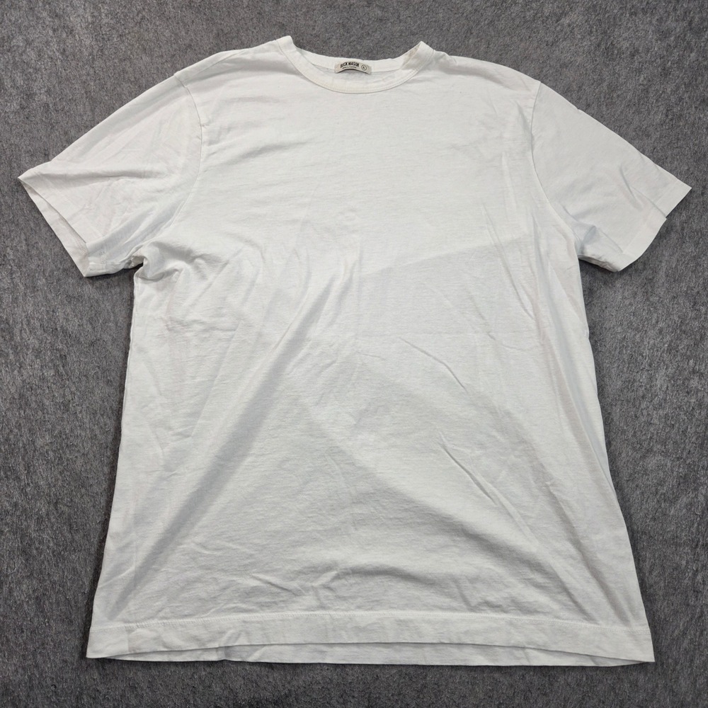 Buck Mason T-Shirt Mens XL White Short Sleeve Crew Neck Cotton BM11030.101